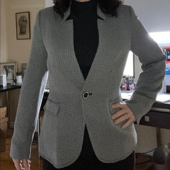 Black and white checked pattern blazer - Picture 4 of 5